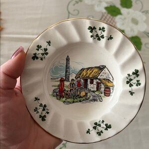 Shamrock embossed Carrigaline Pottery dish County Cork Souvenir Ireland